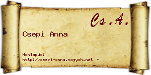 Csepi Anna névjegykártya